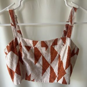 Tribal print crop tank top. Excellent condition